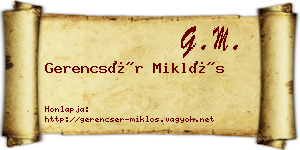 Gerencsér Miklós névjegykártya